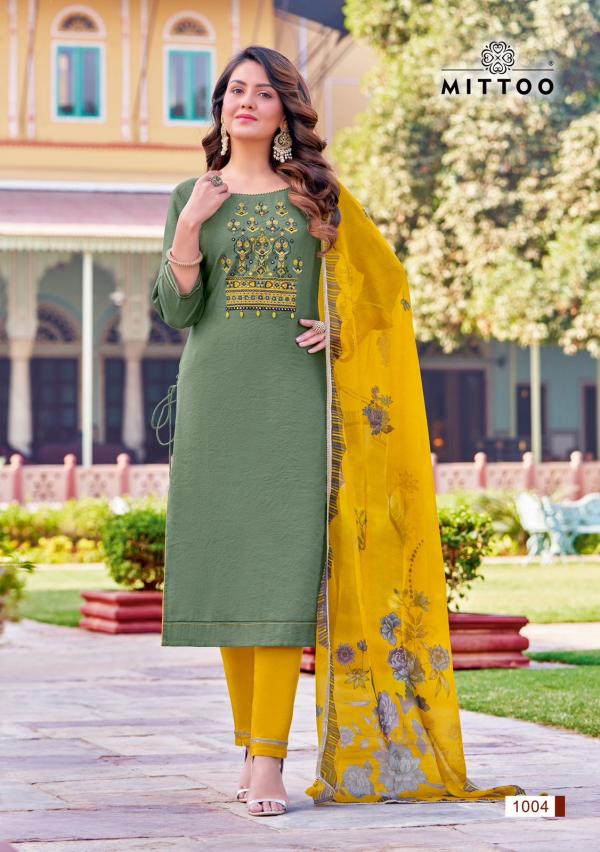 Mittoo Madhubala Viscose Weaving Kurti Pant With Dupatta Collection